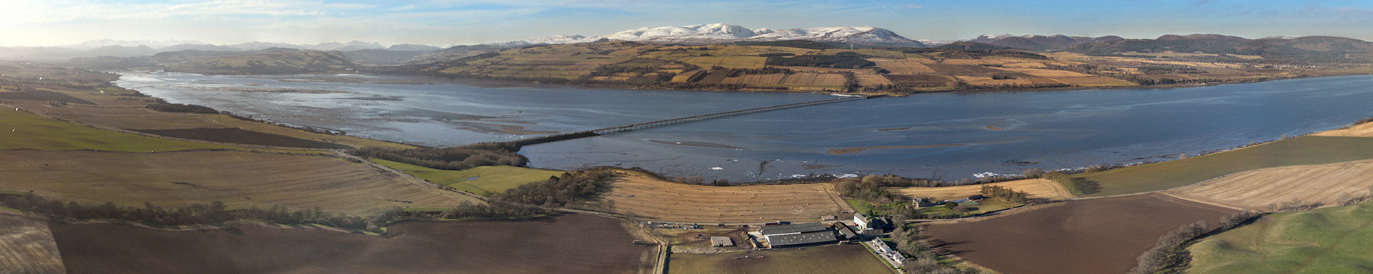 aerial photography, Cromarty Firth, Cromarty Bridge, Black Isle, Ben Wyvis